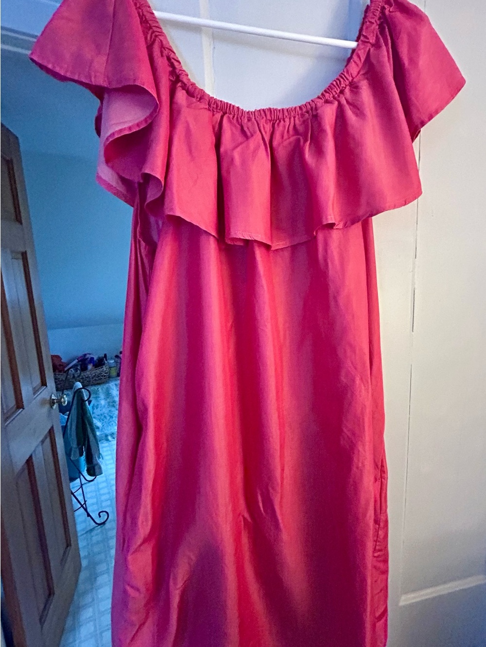 Philosophy off the shoulder Shoulder Ruffle Dress in orange